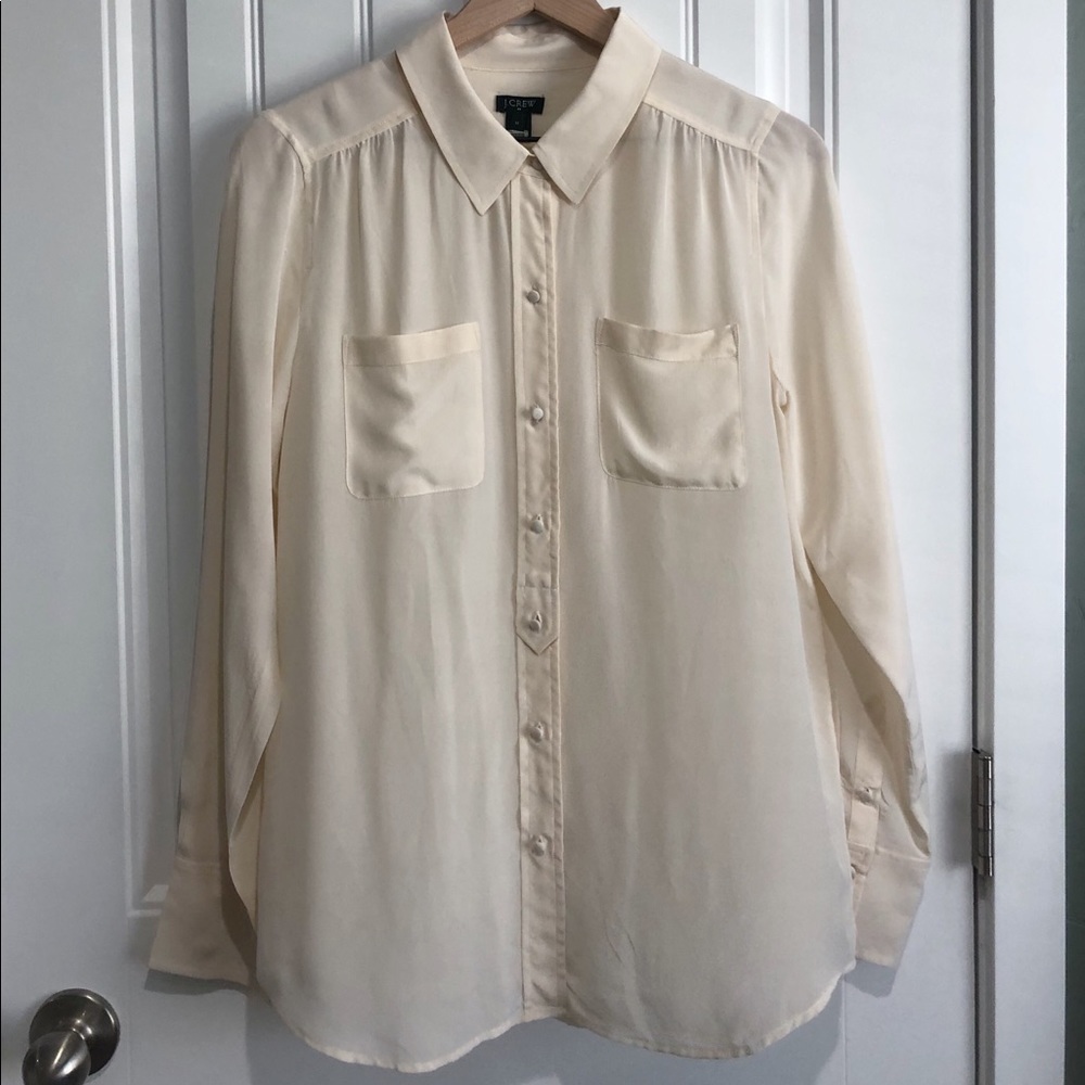 Cream silk blouse
